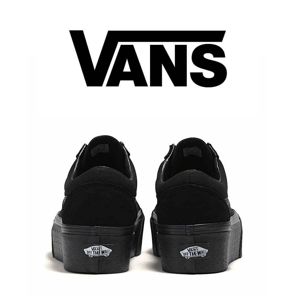Vans - Old Skool Stackform Suede/Canvas Black/Black - Women's Size 8 - Picture 4 of 7